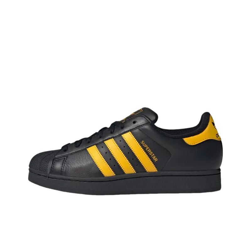 Adidas Originals SUPERSTAR Anti Slip Wear Resistant Low Top Skateboard Shoes Unisex Black Yellow-0