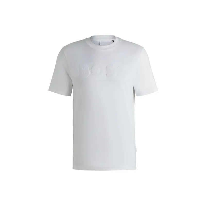 Boss Raised logo Cotton T shirt-0