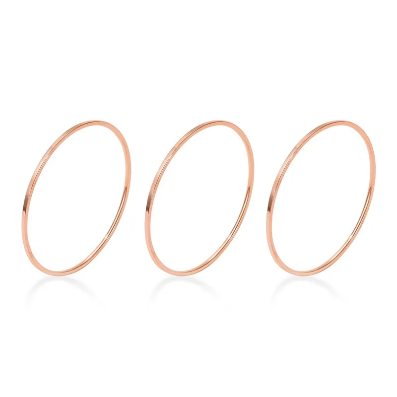 DODOGOGO Titanium Steel Bangles Women's Rose Gold-4