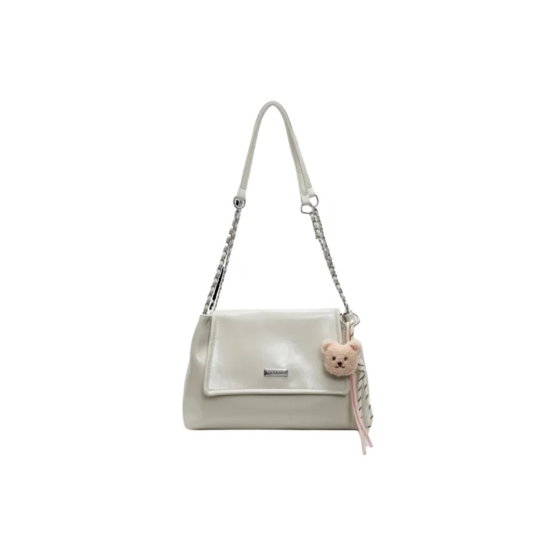 PINK·LAND Pu Shoulder Bag Women's Black/Ecru/Gray/Pink/Khaki-40