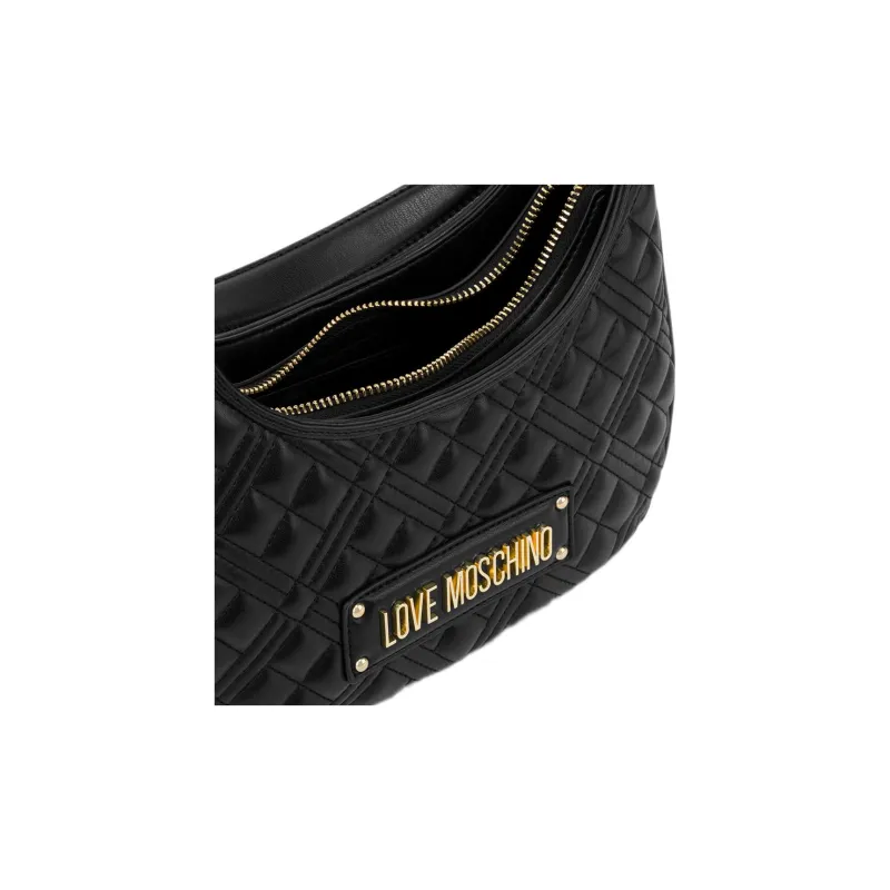 LOVE MOSCHINO Polyurethane Hobo Bag One Shoulder Handbags Regular Women's Black-4