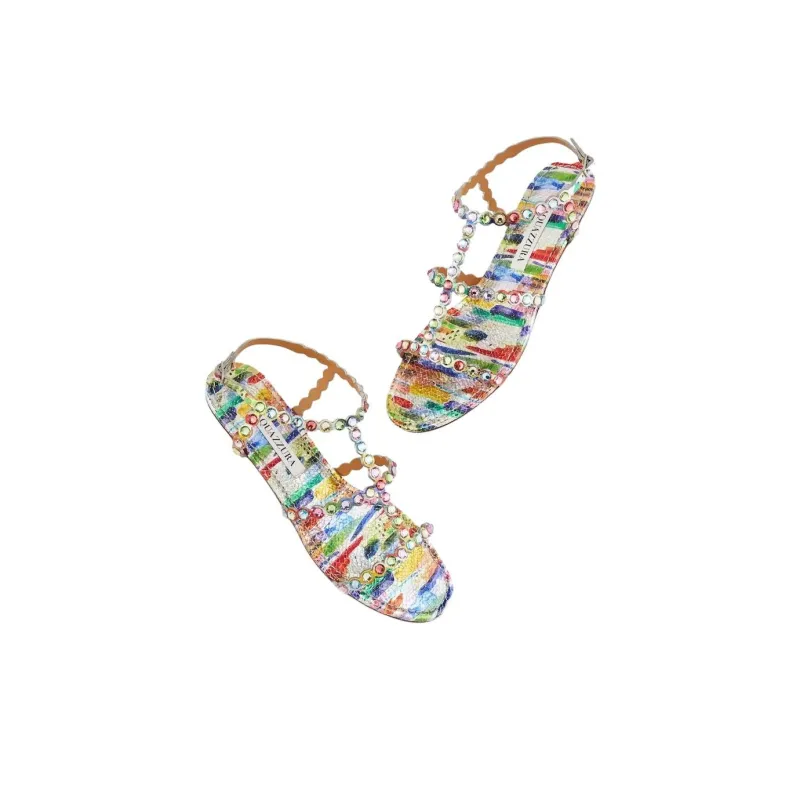 AQUAZZURA Tequila Roman Sandals Women's Multicolor-4