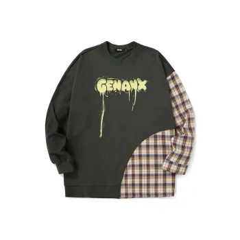 GENANX Crew Neck Loose Fit Regular Sweatshirt Unisex Gray