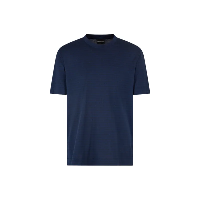 EMPORIO ARMANI Asv Jersey T shirt With All over Jacquard Lettering-0