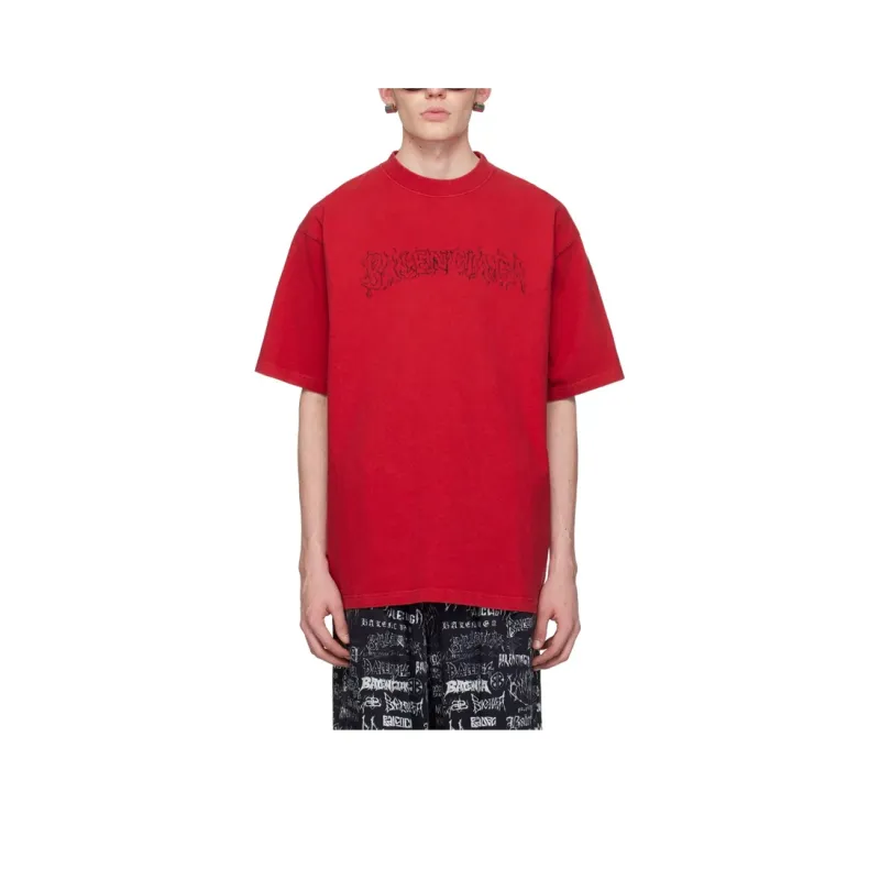 Balenciaga T-Shirts Men Red-0