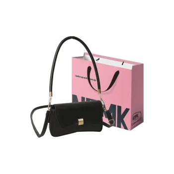 NOMK PU Crossbody Bags Small Square Bag Shoulder Bag Baguette Bag Shoulder Bags Women's Black