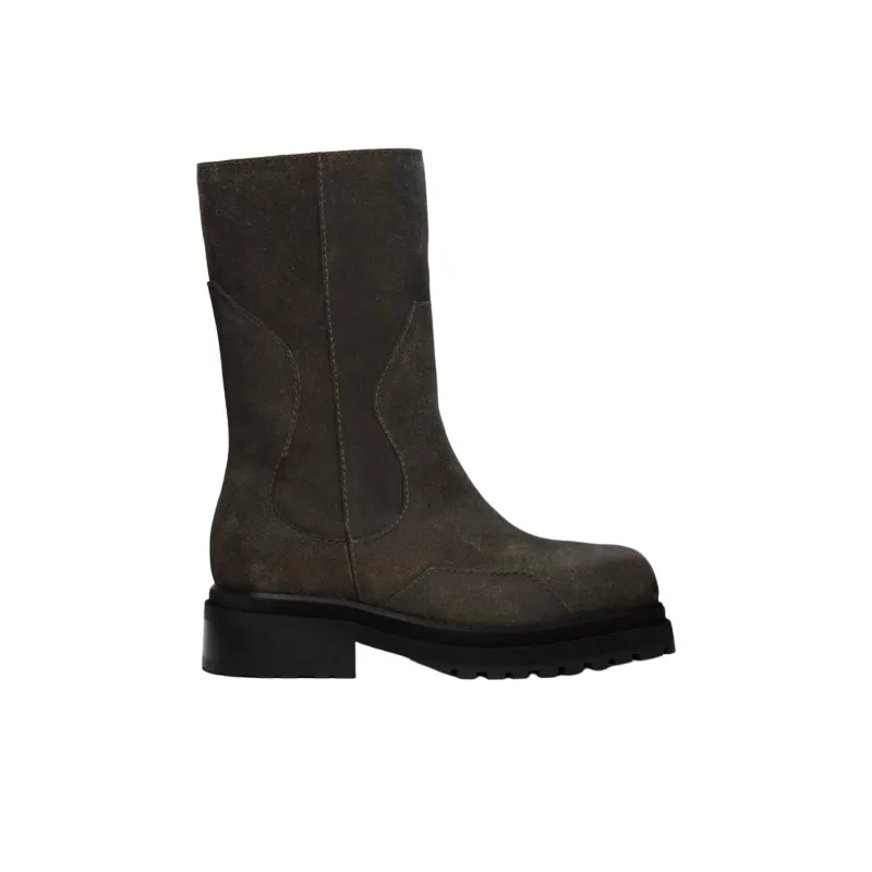 ECKHAUS LATTA Stack Ankle Boots 5cm Women's Brown-1