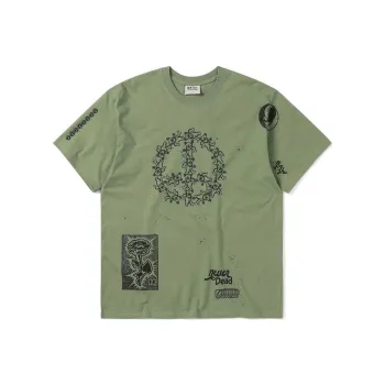Thisisneverthat x Grateful Dead T Shirt Unisex Olive Green