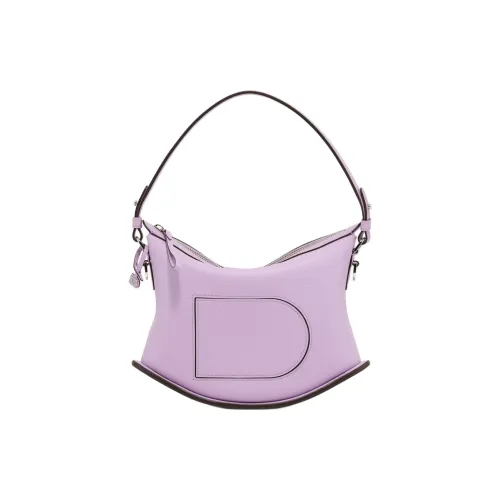 Delvau Pin Swing Textured Calfskin One Shoulder Handbags Women's Light Purple