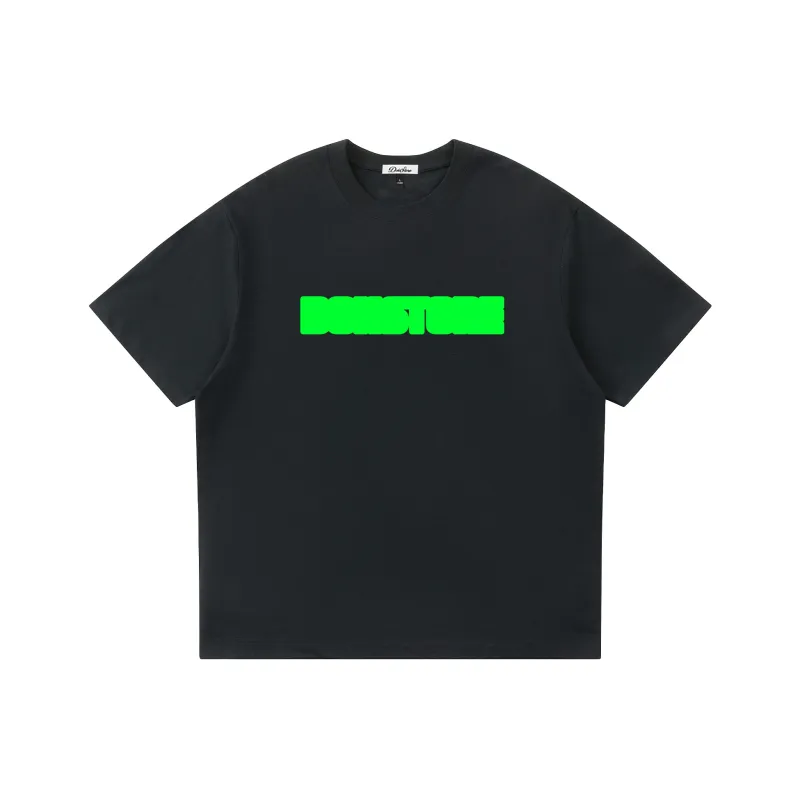 DOH STORE Versatile Casual Loose Fit Off The Shoulder 100% Cotton Pullover Crew Neck Short Sleeved T Shirts Unisex-3