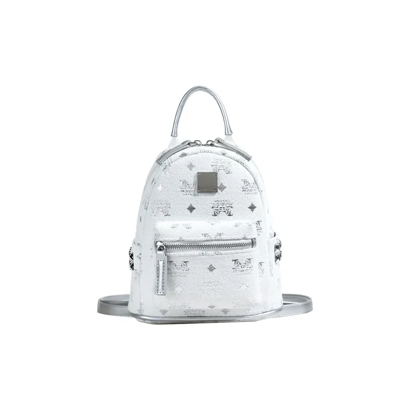 Yalu PU Backpack Regular Women's White/Black/Coffee-0
