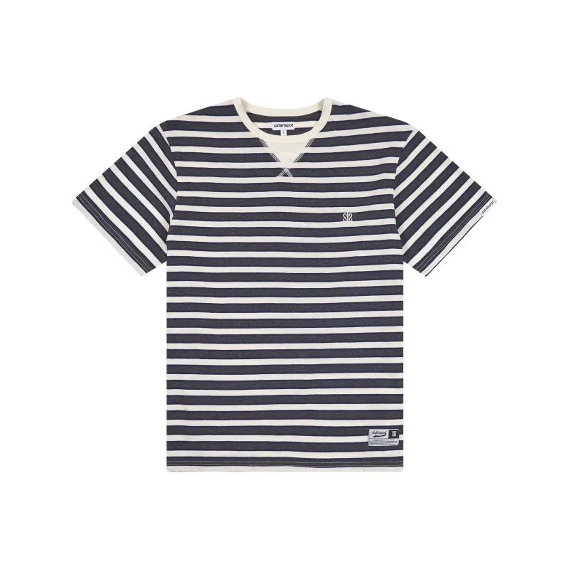 Safarispot ROUX BASE SCHOOL EAT THE PIZZA STRIPE TEE T-Shirt Unisex CHARCOAL/Charcoal Gray-0
