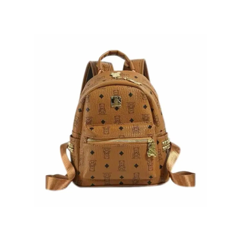 Versman PU Backpack Small Size Women's Black/Ecru/Pink/Brown-26