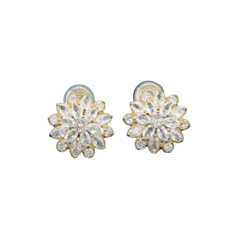 VIOLET Synthetic Cubic Zirconia Clip on Earrings For Those Without Ear Piercings Women's