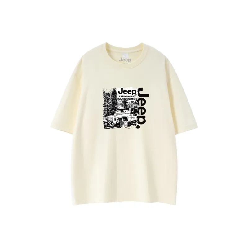 Jeep Pasture Horse Lifestyle T Shirt Unisex Raw White-4