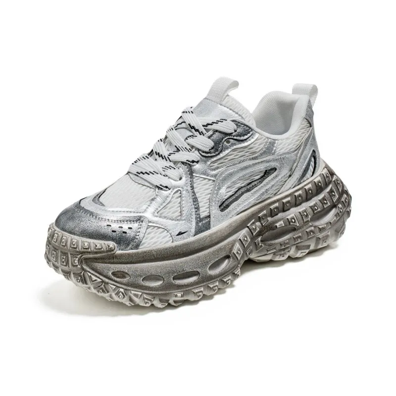Kuding Anti Slip And Wear Resistant Height Increasing Low Top Chunky Sneakers Men's-9