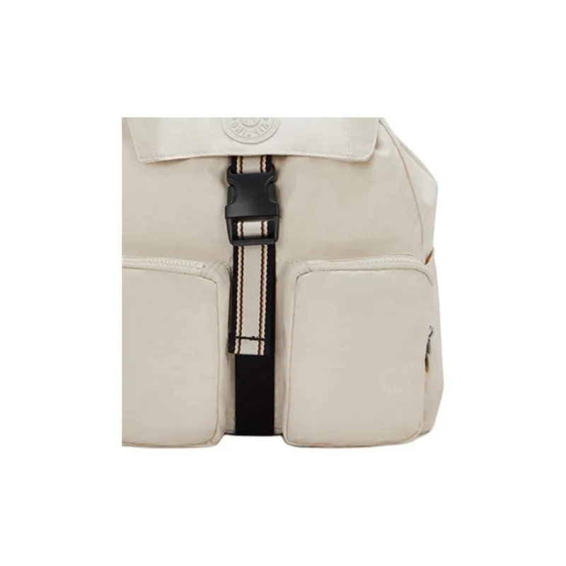 Kipling Fabric Backpack Medium Size Unisex Sandy Beige-2