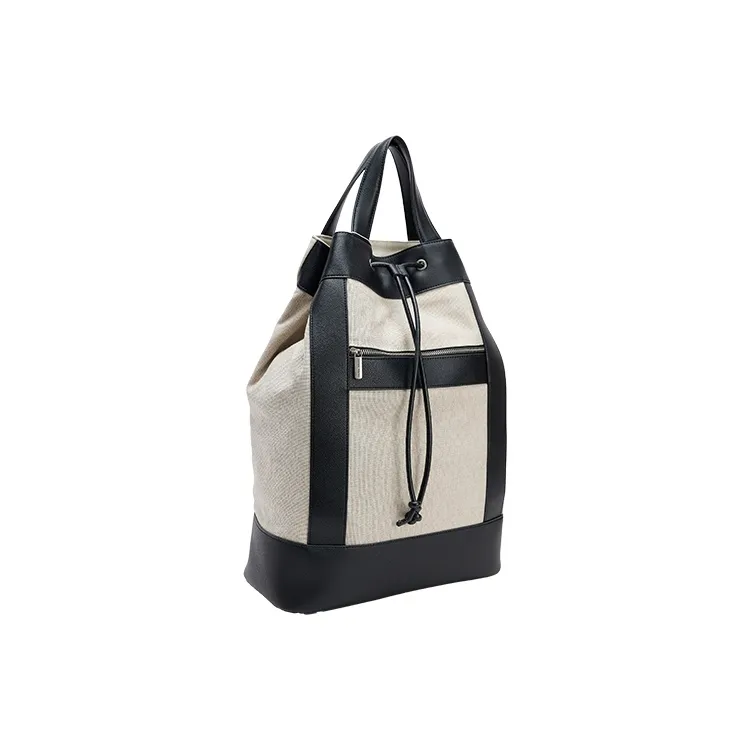 URBAN REVIVO Fabric Backpack Tubas Men's Ecru-1