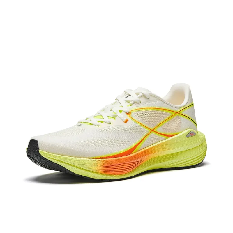 Anta Breathable Lightweight Low Top Casual Running Shoes Men's White Green Orange-1