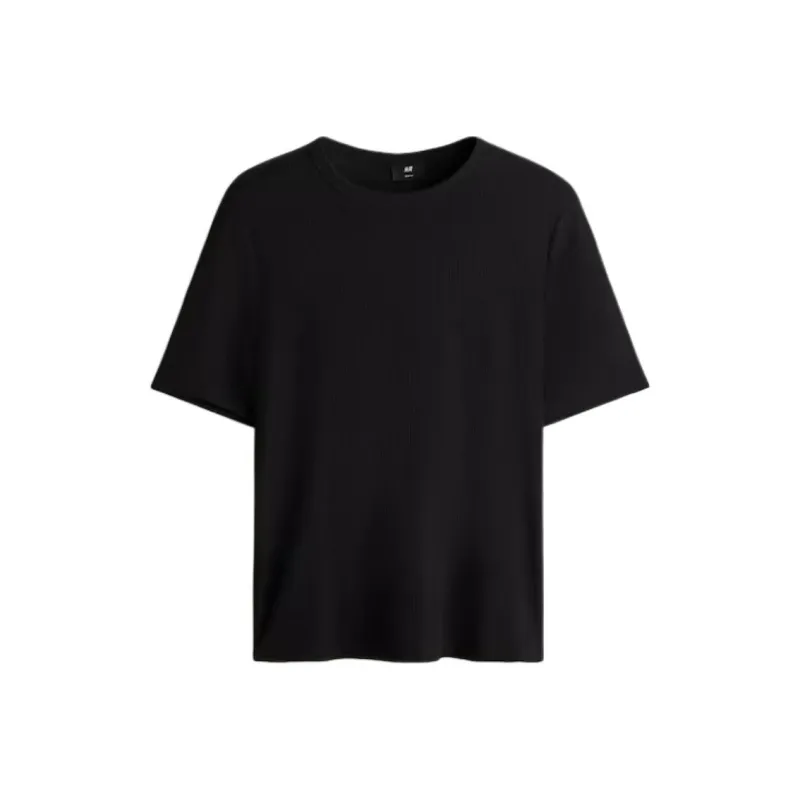 H&M T Shirts Men Black-0