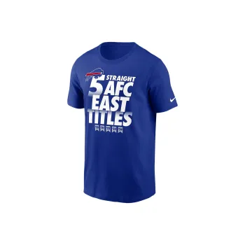 Nike x NFL Buffalo Bills FW24 4 Straight NFC East Titles Our Time Is Now T-Shirt Men's Blue
