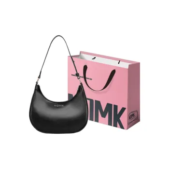 NOMK PU Cortex Crescent Bag New Moon Shoulder Bag Handbag Shoulder Bag Crossbody Bag Women's Black