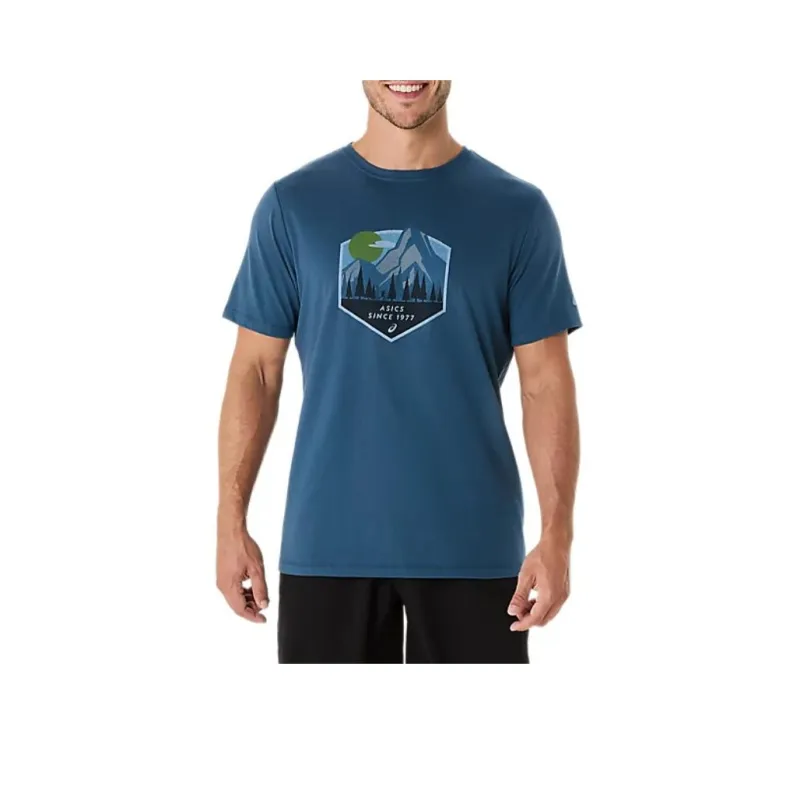 Asics MOUNTAIN INSIGNIA T-Shirt Unisex Vintage Indigo-0