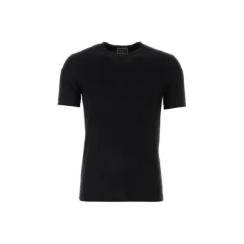 GIORGIO ARMANI V neck T shirt Icon In Stretch Viscose Jersey