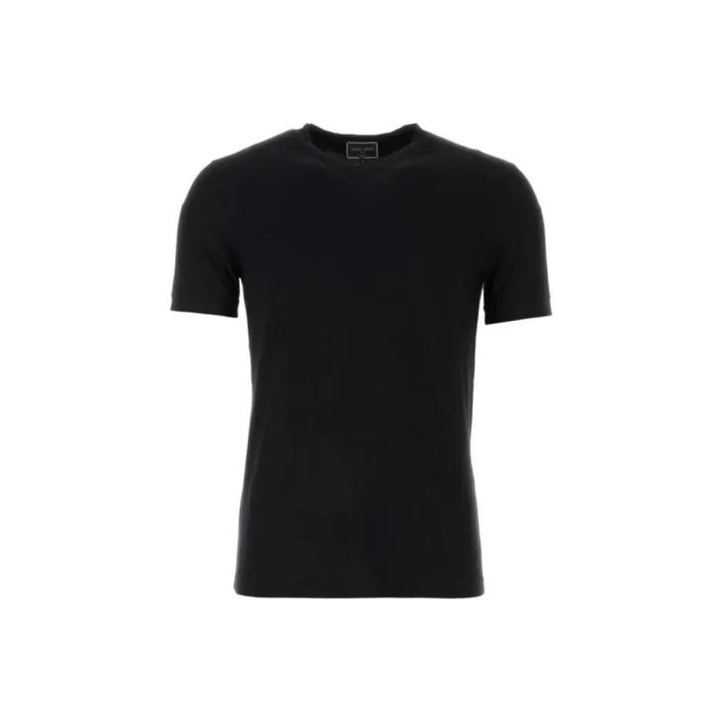 GIORGIO ARMANI V neck T shirt Icon In Stretch Viscose Jersey-0