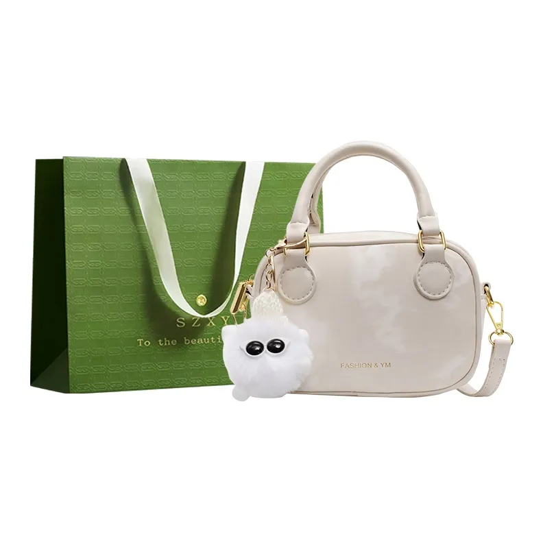 Three Ducklings PU Handbag Shoulder Bag Crossbody Bag Regular Women's Black/Ecru/Silver/Coffee/Pink-4