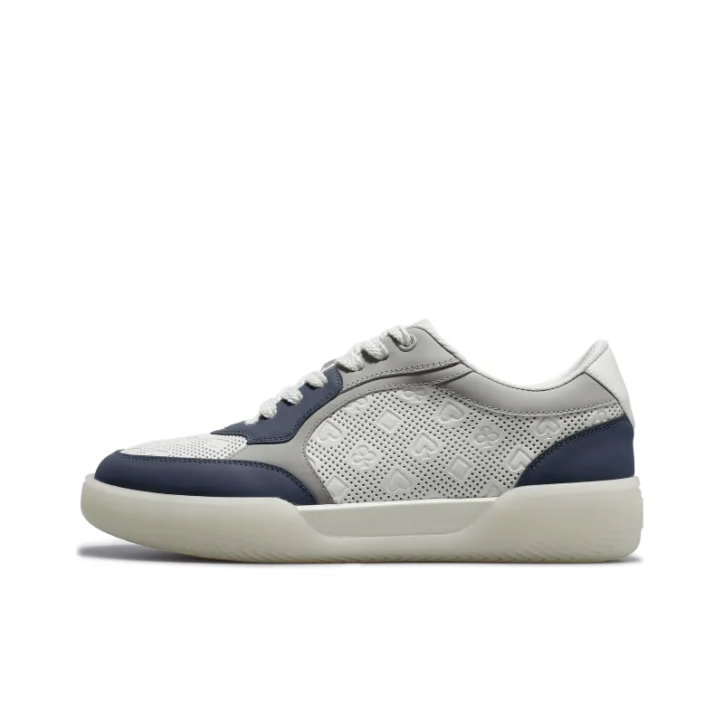 Desai Skateboard Shoes Men Low Top Gray, White Blue, Khaki-5