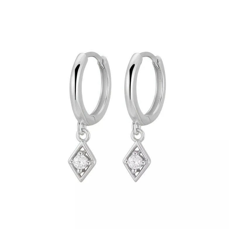 KING OF BLING 925 Sterling Silver With Zircon Earrings Unisex-0
