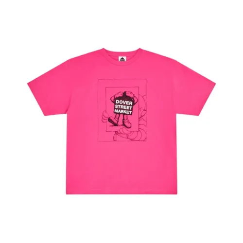 KAWS Dover Street Market Co-brand T-Shirts Unisex Deep Red