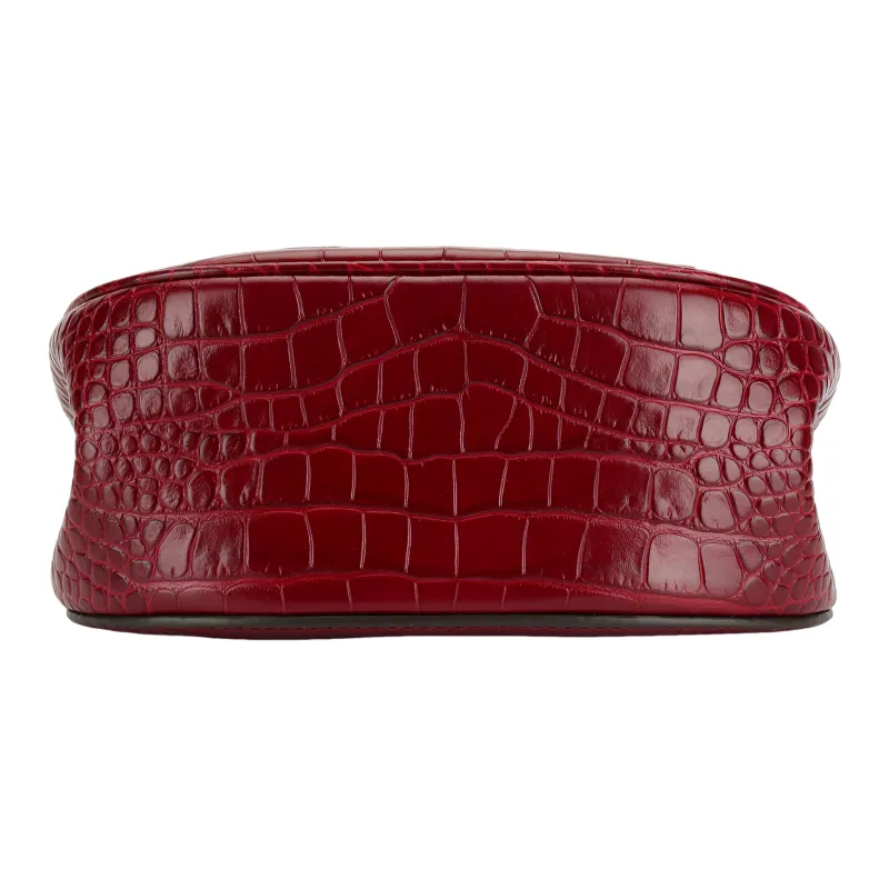 TORY BURCH Lee Radziwill Leather Suede Bonded Saddle Bag Crossbody Shoulder Bag Women's Deep Red-3