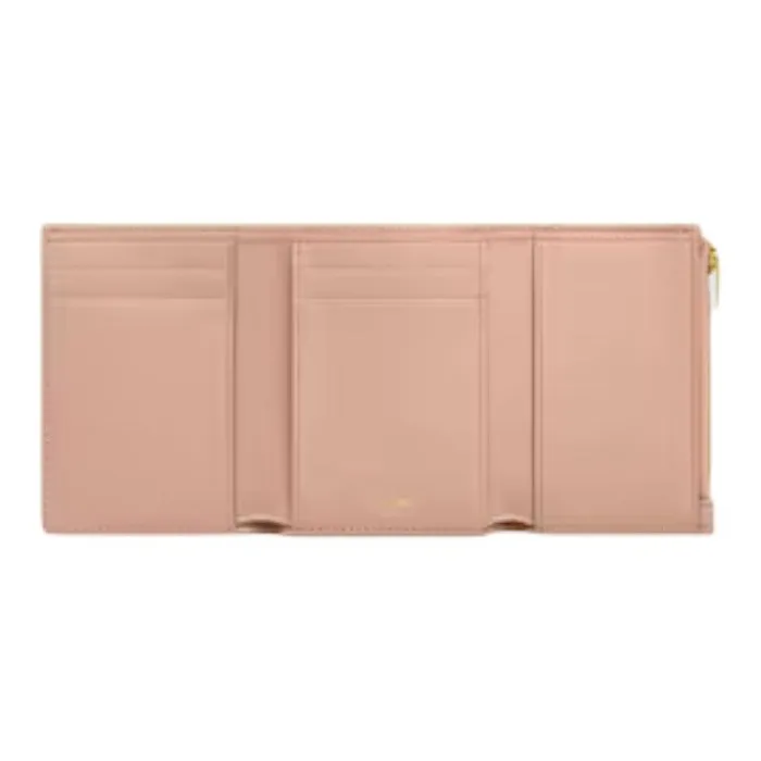 CELINE Cow Leather Wallet Women's Pink-3