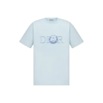 DIOR SS25 Summer Men's Clothing Collection T Shirt Men's Blue