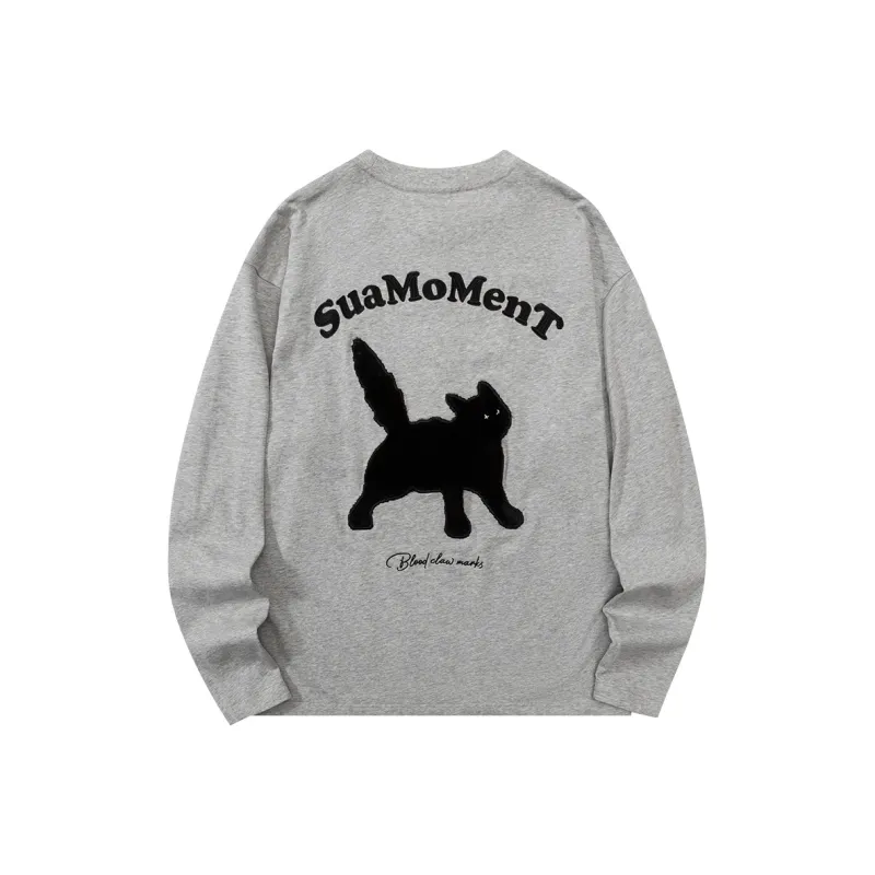 Suamoment T Shirt Spring And Summer Cute Cartoon Casual Loose Fit Long Sleeved T Shirt Unisex-0