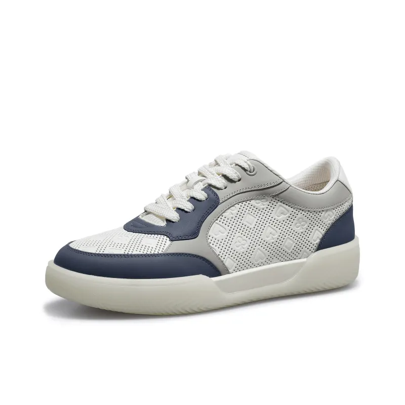 Desai Skateboard Shoes Men Low Top Gray, White Blue, Khaki-6