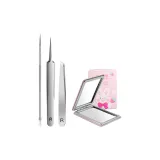 Beauty 4 Pcs Set[Pimple Needle+Pimple Pricker+Eyebrow Tweezers+Magnifying Glass]