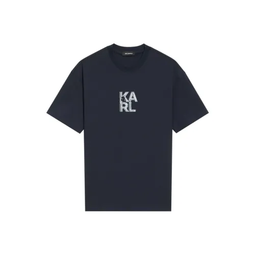 KARL 네이비 블루 남녀공용 티셔츠