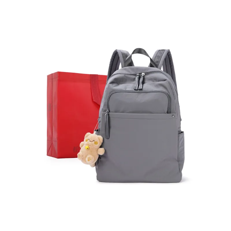 Dubaolu Fabric Backpack Large Size Unisex Black/Khaki/Gray-14