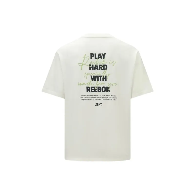 Reebok Drop Shoulder Sleeve T Shirt Unisex Natural White-0