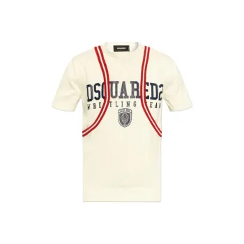 DSQUARED 2 Logo Printed Short Sleeved Knitted Jumper