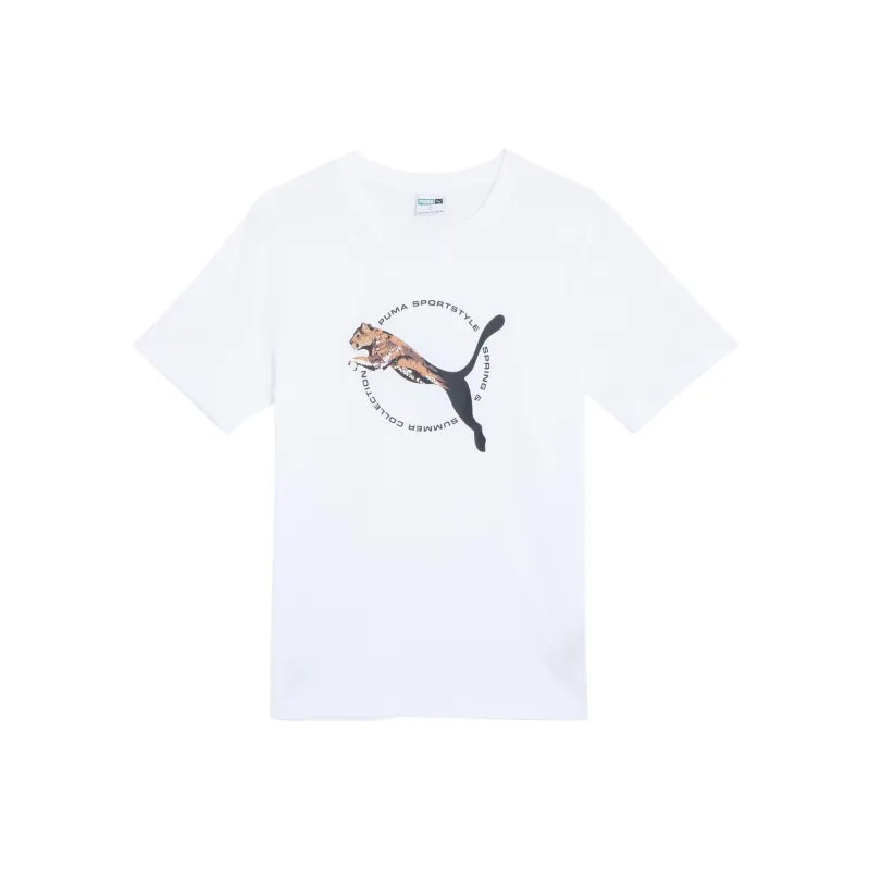 PUMA REAL CAT T Shirt Men's White-0
