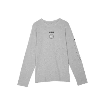 PUMA RAD/CAL LONGSLEEVE GRAPHIC T Shirt Men's Light Mixed Gray