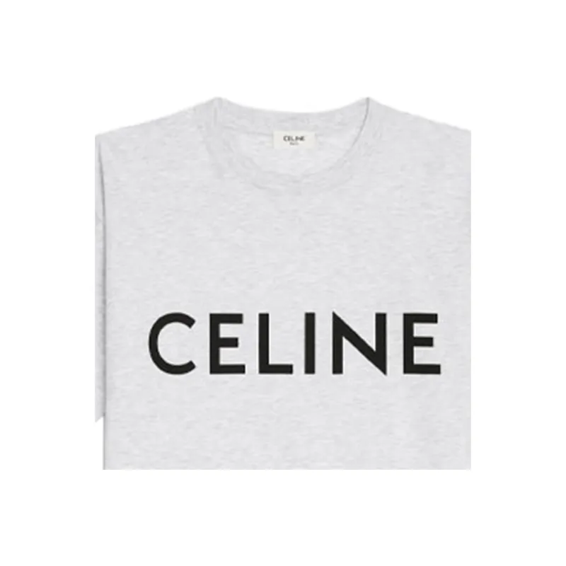 CELINE T Shirt Women's Light Gray-4