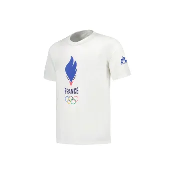 Le Coq Sportif Paris Olympic Games Series SS24 T-Shirt Équipe De France Homme T-Shirt Men's White