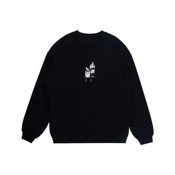 Organic Emotion Crew Neck Loose Fit Heavyweight Sweatshirt Unisex Black