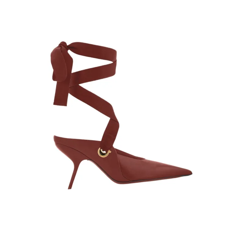 Maximilian Davis x FERRAGAMO Irregular Heel High Heels 8.5cm Women's Red-2