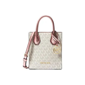 MICHAEL KORS Canvas With Patent Leather Shoulder Bag, Crossbody Bag, Handbag Extra Small Women's Pink & White